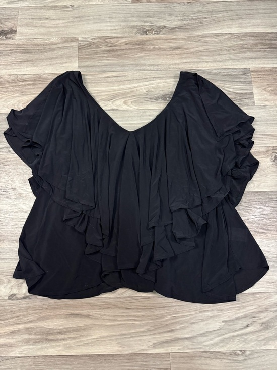 Express Tops - Express Ruffle V Neck Top Blouse in Black Size XL NWT